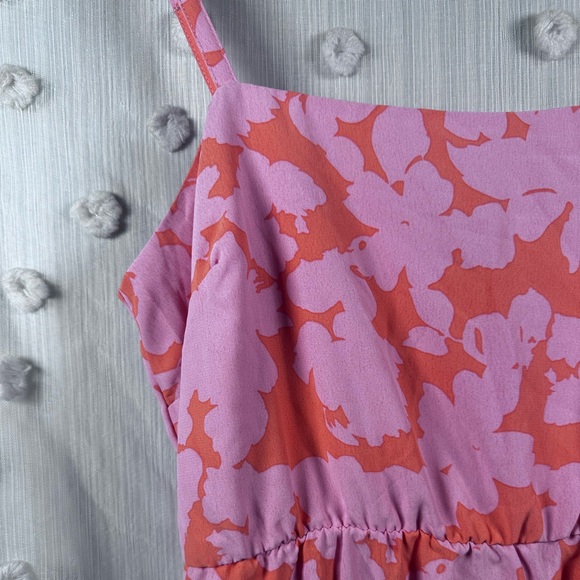 NWT Social Standard Floral Smocked Back Midi Dress Size Large - Picture 4 of 12